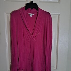 Banana Republic Magenta V-Neck Blouse